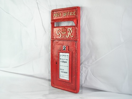 Roal Mail post box front GR